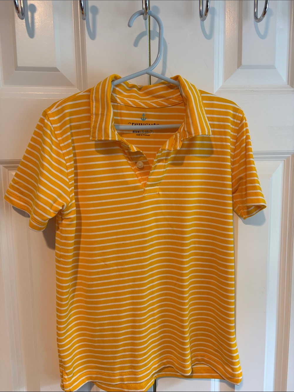 Crewcuts Yellow & White Striped Polo Shirt